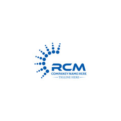 RCM logo. R C M design. White RCM letter. RCM, R C M letter logo design. Initial letter RCM letter logo set, linked circle uppercase monogram logo. R C M letter logo vector design.	

