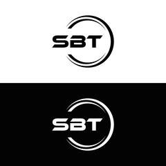 SBT logo. S B T design. White SBT letter. SBT, S B T letter logo design. Initial letter SBT letter logo set, linked circle uppercase monogram logo. S B T letter logo vector design.	
