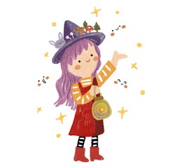 cute  halloween women character illustration fashion icon 