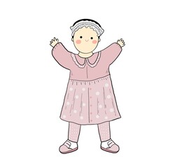 cute kids character illustration icon. Children illustration