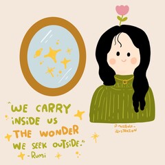 cute happy girl illustration quotes