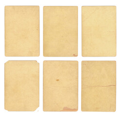 Blank Vintage Game Cards on Isolated Background