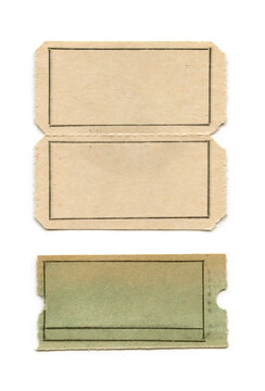 Blank Vintage Ticket Stubs with Frames - Isolated