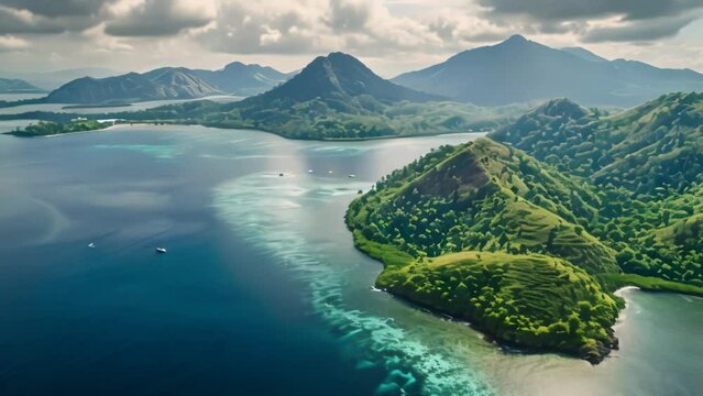 Aerial view of the Banda Islands, Maluku Islands, Indonesia