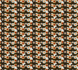 Orbs Geometric in Brown Grey and Blue Seamless Pattern