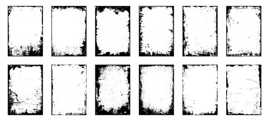 Distressed Overlay Surface for Collage. Realistic distressed edge paper texture overlay for album cover. Torn and crumpled pattern for poster or vinyl album cover. Vintage grunge paper texture.	