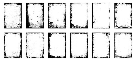 Rough Grunge Shabby Scratched Torn Ripped Texture. Realistic overlay of paper texture with uneven scratches for the design. Overlay distressed texture set.	