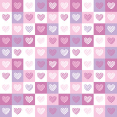 Seamless pattern with hand drawn heart. Background for textile, wrapping paper, fashion, illustration.
