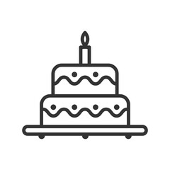 Birthday cake icon design isolated vector illustration.