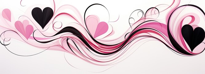 Expressive Love: Minimalist Cartoon Heart with Pink Hearts on Shaped Canvas