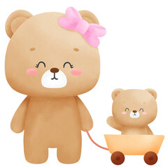 Baby bear and mother bear 