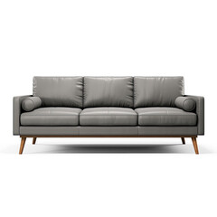 3 seat sofa, gray isolate on transparency background png 