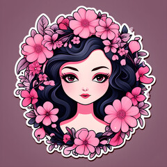 꽃과 사람, 헤어 스타일, 꽃으로 장식된 머리 모양