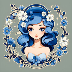 꽃과 사람, 헤어 스타일, 꽃으로 장식된 머리 모양