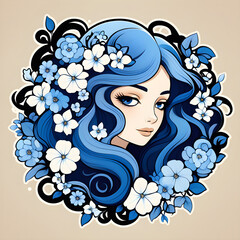 꽃과 사람, 헤어 스타일, 꽃으로 장식된 머리 모양