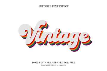 Vintage Editable text Effect with  3d vector design