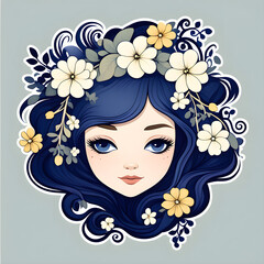 꽃과 사람, 헤어 스타일, 꽃으로 장식된 머리 모양