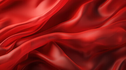 Close-up of a luxurious deep red silk fabric, showcasing the elegant texture and rich color of the material.