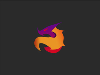 Fire dragon logo illustration in vector format.

