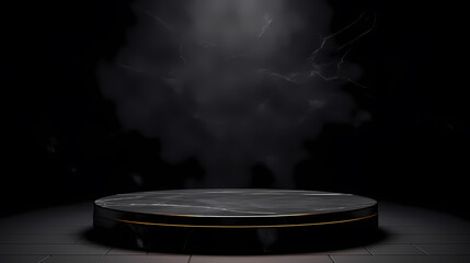 Obraz premium Simple product booth, podium, stage, product commercial photography background, cosmetics booth, 3D rendering