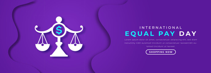 International Equal Pay Day Paper cut style Vector Design Illustration for Background, Poster, Banner, Advertising, Greeting Card