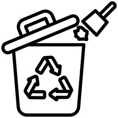 Trash black outline icon, relate to housekeeping. use for UI or UX kit, web and app development.