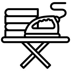 Iron black outline icon, relate to housekeeping. use for UI or UX kit, web and app development.