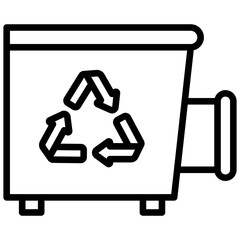 Trash Compactor black outline icon, relate to housekeeping. use for UI or UX kit, web and app development.