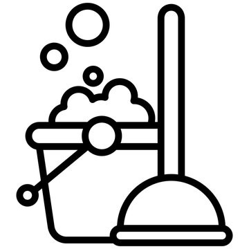 recommend clip art: Plunger black outline icon, relate to housekeeping. use for UI or UX kit, web and app development.