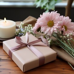 A beautifully wrapped gift box with a ribbon and a bow ,Propose day, Valentines day
