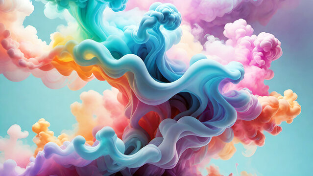 Pastel color smoke illustration 3d rendering abstract background 