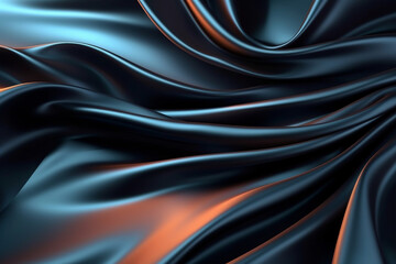 Obraz premium Black Satin Silk Luxurious Fabric Background