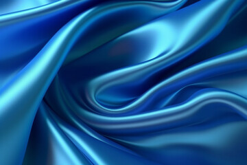 Blue Satin Silk Luxurious Fabric Background