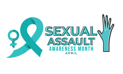 Fototapeta premium Sexual assault awareness month. background, banner, card, poster, template. Vector illustration.