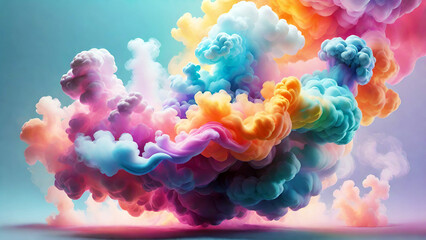 Pastel color smoke illustration 3d rendering abstract background 