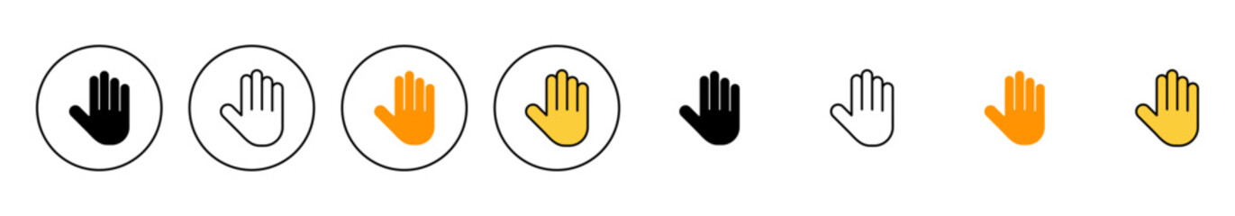 Obraz premium Hand icon set vector. hand sign and symbol. hand gesture