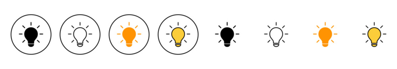 Lamp icon set vector. Light bulb sign and symbol. idea symbol.