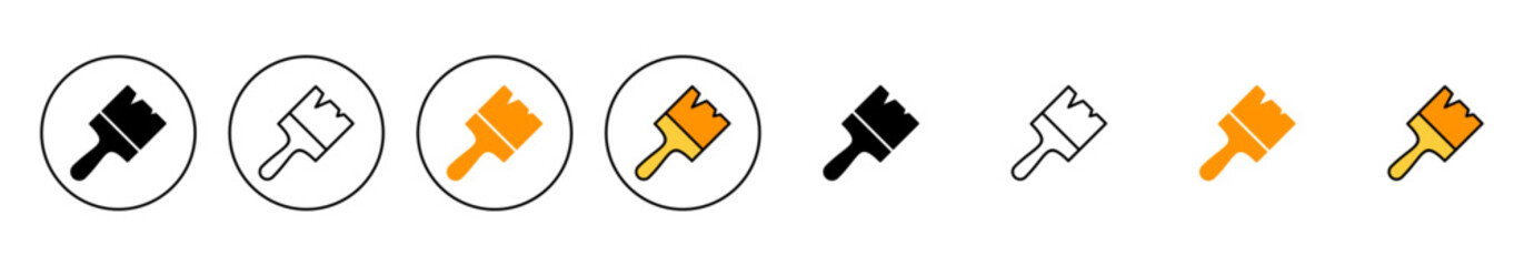 Paint icon set vector. paint brush sign and symbol. paint roller icon vector