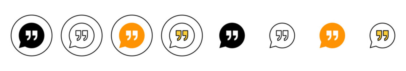 Quote icon set vector. Quotation mark sign and symbol