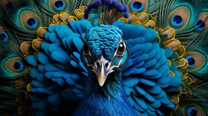 Peacock bird colorful blue animal conservation fauna