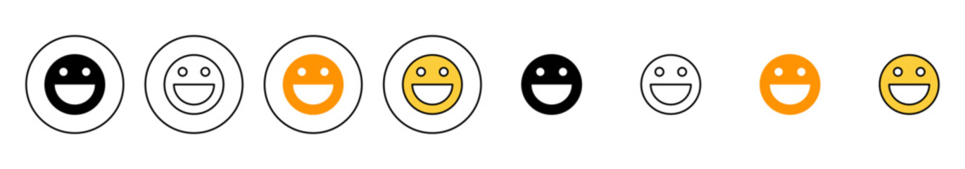 smile icon set vector. smile emoticon icon. feedback sign and symbol