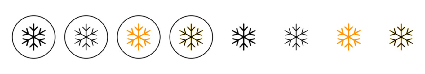 Snow icon set vector. snowflake sign and symbol