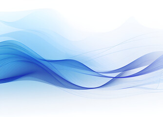 Blue abstract wave background with white background. ai generative
