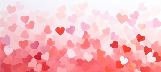 Obraz premium Pink and red hearts confetti background