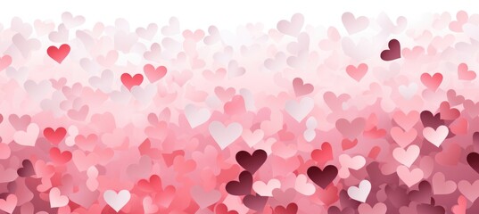 Obraz na płótnie Canvas Pink and red hearts confetti background