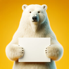 Polar Bear Holding a Placard
