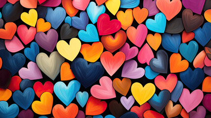 Fototapeta na wymiar colorful hearts background