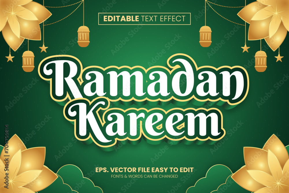 Poster vector ramadan kareem editable text effect