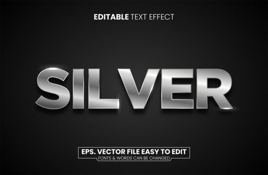 Silver editable text effect
