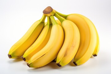 Bunch of bananas isolated on white background . generative ai